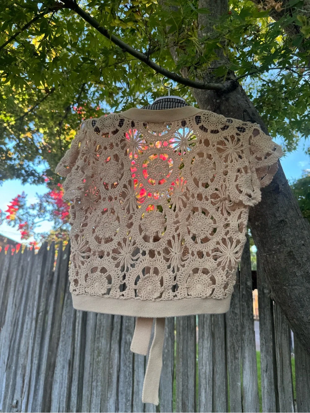 Y2K Cream Crochet Floral Lace Bolero